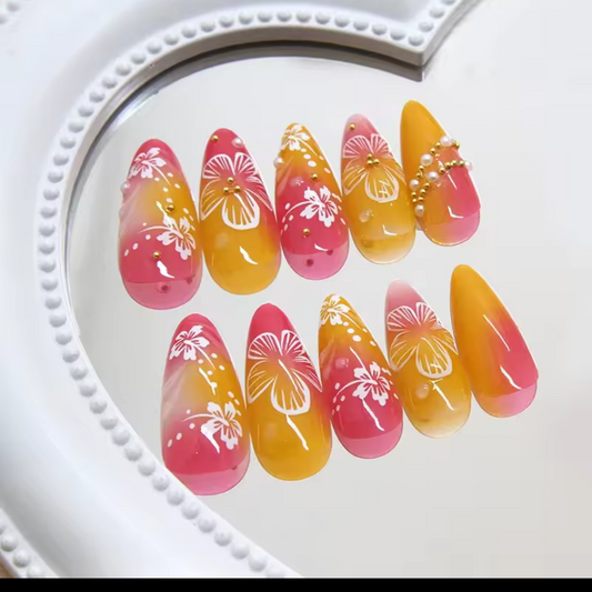 24 false nail pieces shipped randomly, Instagram-style false nails, wearable full-coverage almond-shaped press-on nails